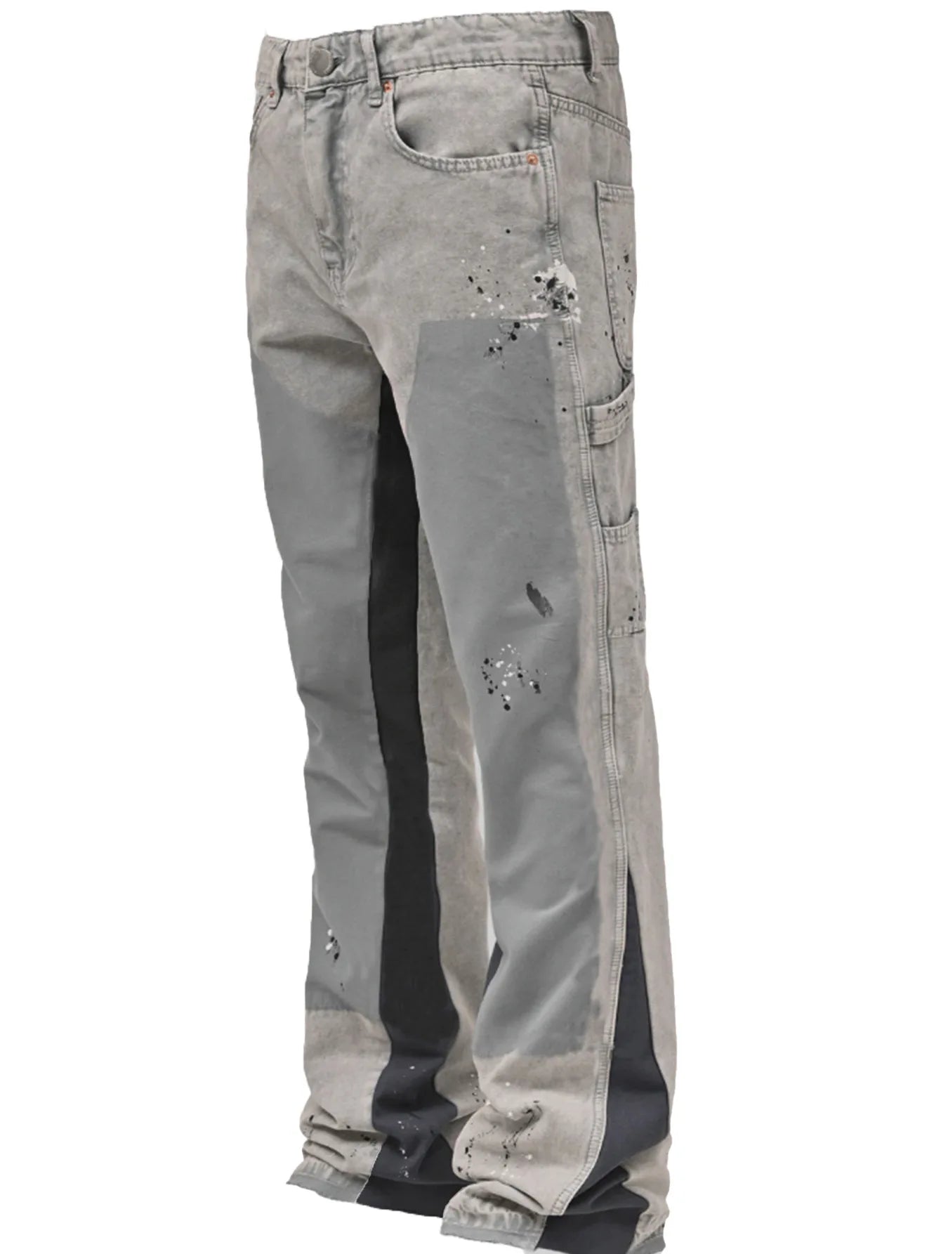 2025 New Fashionable high street brand men's jeans loose straight leg casual pants American retro micro trumpet starry sky jeans