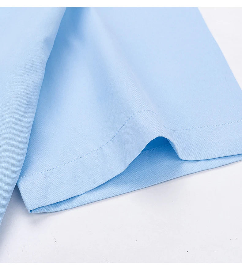 Hot Sale Men's Dress Shirt Formal Thin Business Classic Basic Diamond Button Social White Shirt Short Sleeve Men Clothing
