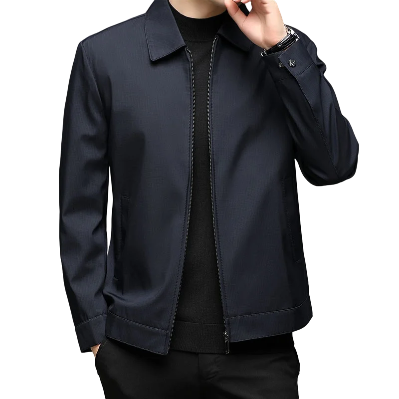 Men High Quality Fashion Business Spring Autumn Stand Collar fashion Jacket Coats Simple Solid Jackets Cloting Casual Jacket