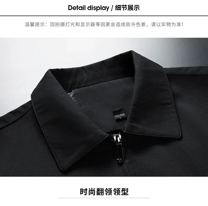 Men High Quality Fashion Business Spring Autumn Stand Collar fashion Jacket Coats Simple Solid Jackets Cloting Casual Jacket