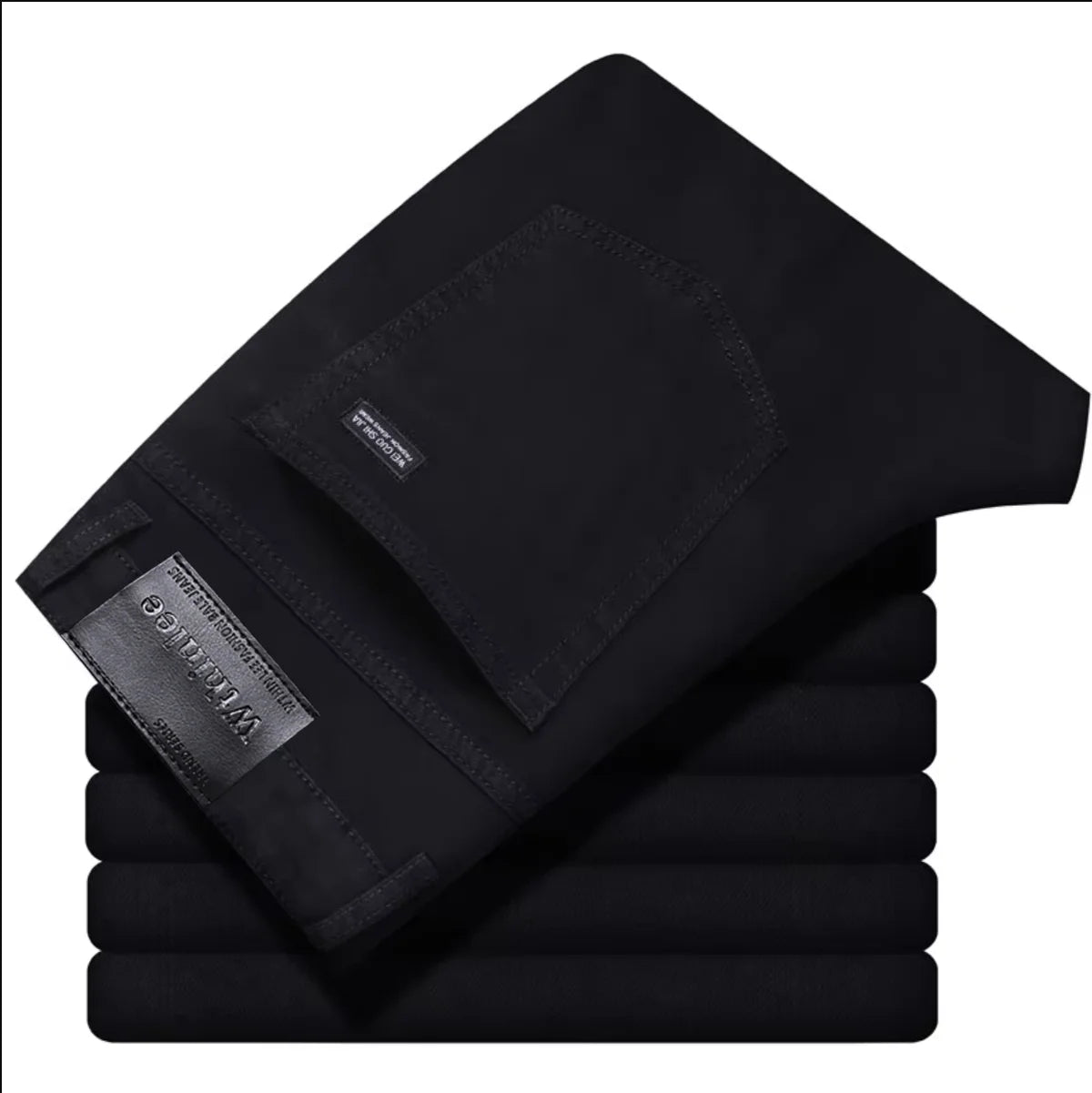 Wthinlee New Business Men's Jeans Casual Straight Stretch Fashion Classic Blue Black Work Denim Trousers Male Brand Clothing