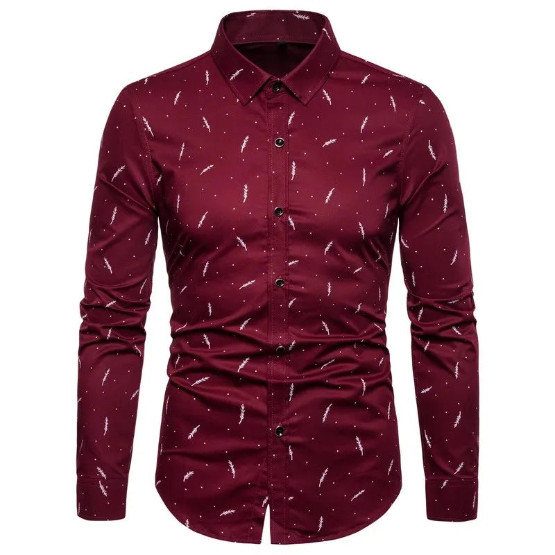 Spring Men Long-sleeved Cotton Shirts, Single-breasted Lapel Shirt, Blue Green Burgundy Khaki Gray White Optional, Asian Size