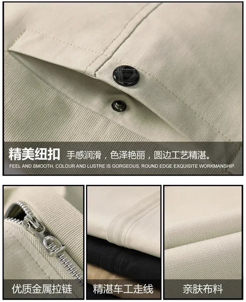 Men's fashion Jacket coats male Jacket Full Zip Windproof Work Coat blazer Outwear coats Men's Bomber Zipper Jacket Male