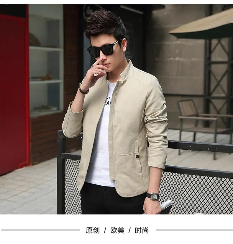Men's fashion Jacket coats male Jacket Full Zip Windproof Work Coat blazer Outwear coats Men's Bomber Zipper Jacket Male