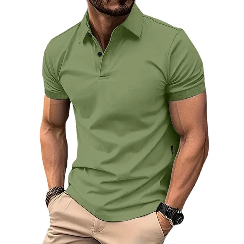 Solid Color Polo Shirt