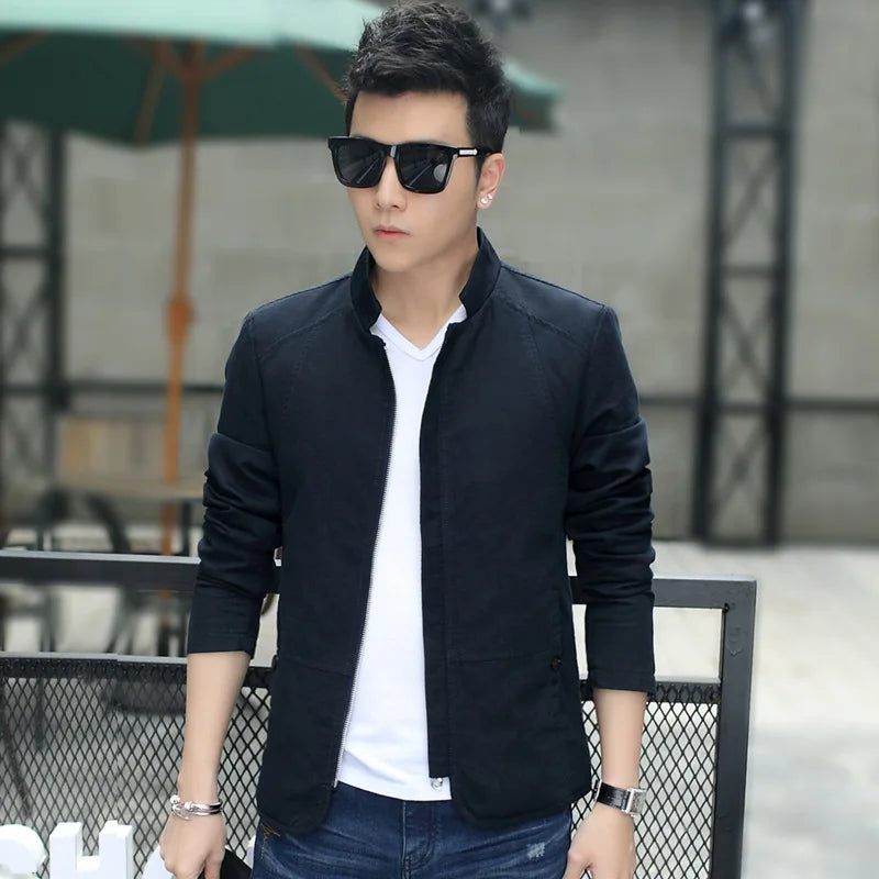 Men's fashion Jacket coats male Jacket Full Zip Windproof Work Coat blazer Outwear coats Men's Bomber Zipper Jacket Male
