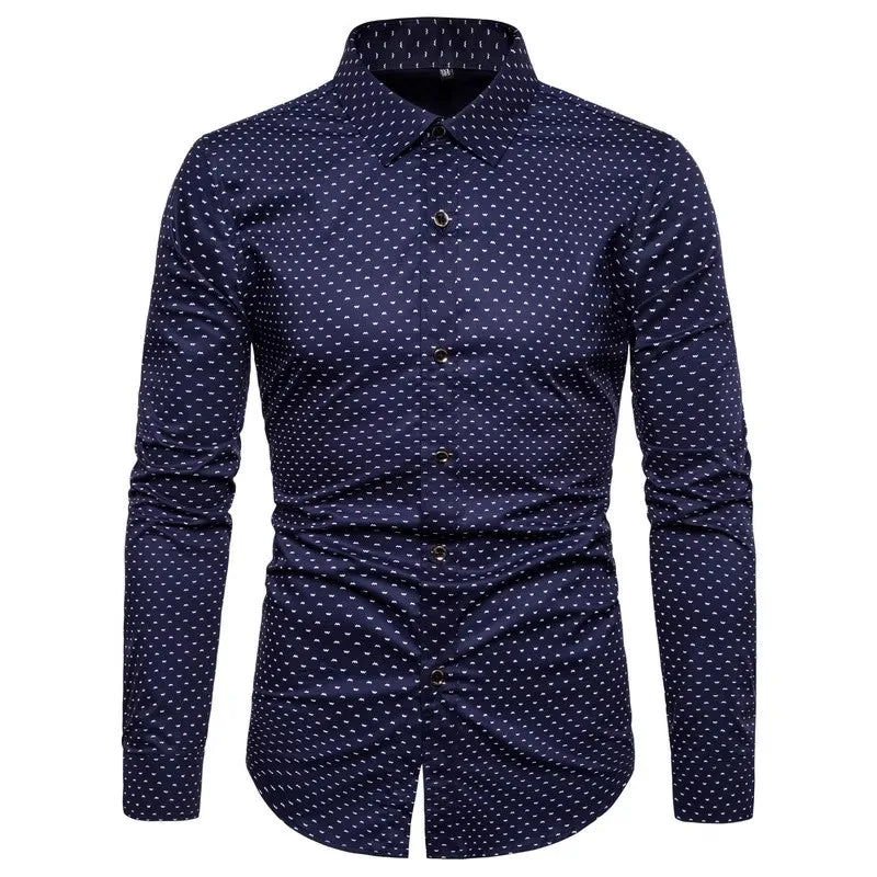 Spring Men Long-sleeved Cotton Shirts, Single-breasted Lapel Shirt, Blue Green Burgundy Khaki Gray White Optional, Asian Size
