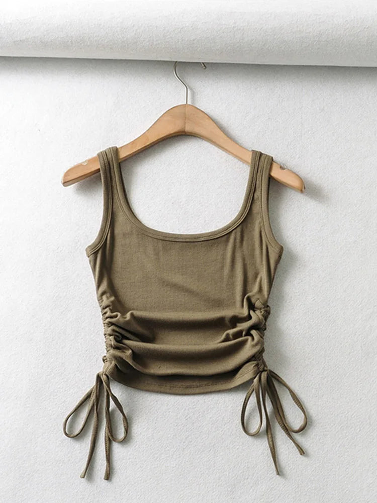 Girls' Casual Two-Side Drawstring Top