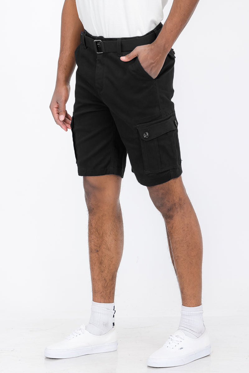 Belted Cargo Short - Black