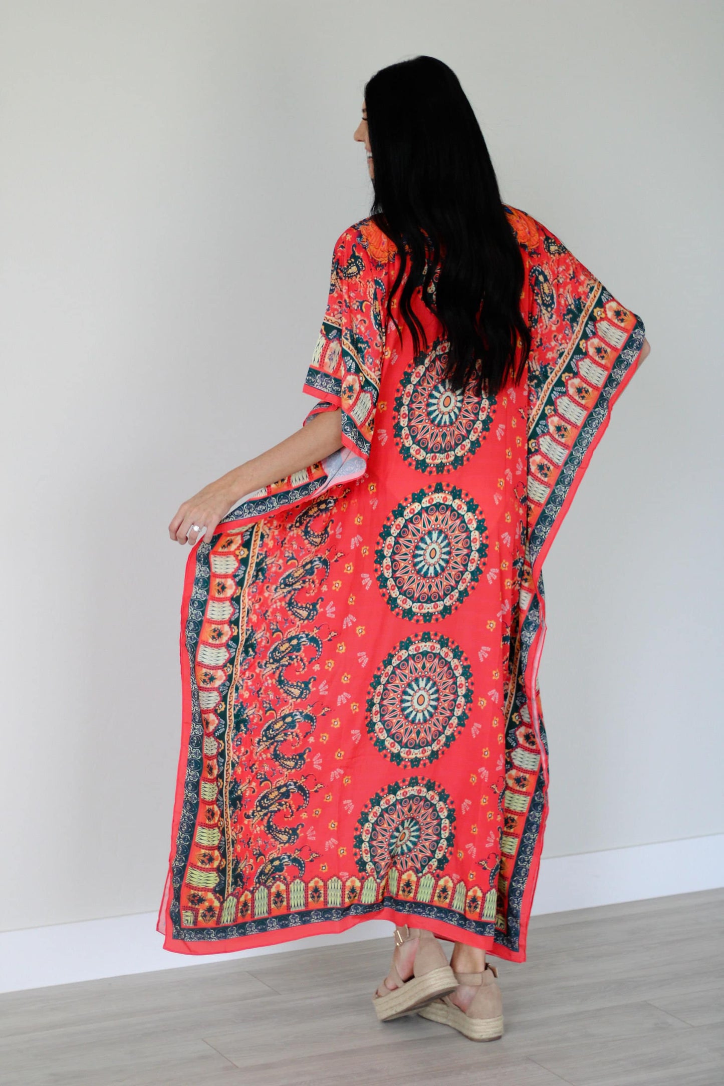 Loose Fit Silk Caftan Dress