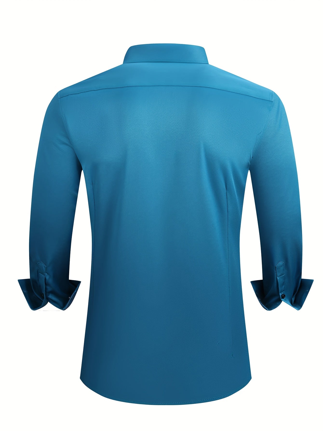 Men's Long Sleeve Dress Shirt 2025 - Solid Color Business Casual Button Shirt, All-Season Office & Commuting Wear | Wrinkle-Resistant Regular Fit | Non-Transparent Professional Shirt