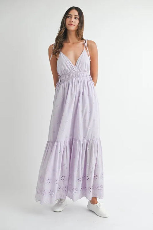 MABLE Side Strap Lace Maxi Dress
