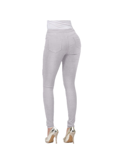 Slim-Fit Stretchy Jeans for Women, Solid Color, Flattering Long Pants, Available in Multiple Colors, European And American Style, Trendy And Versatile
