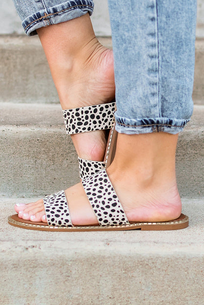 Leopard Dalmatian Pattern Slide Sandals