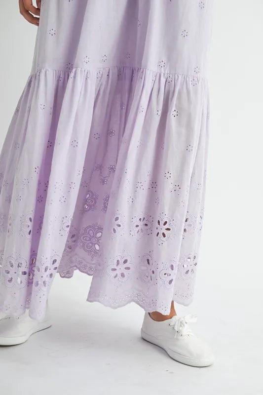 MABLE Side Strap Lace Maxi Dress