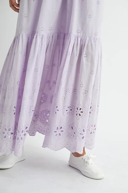 MABLE Side Strap Lace Maxi Dress