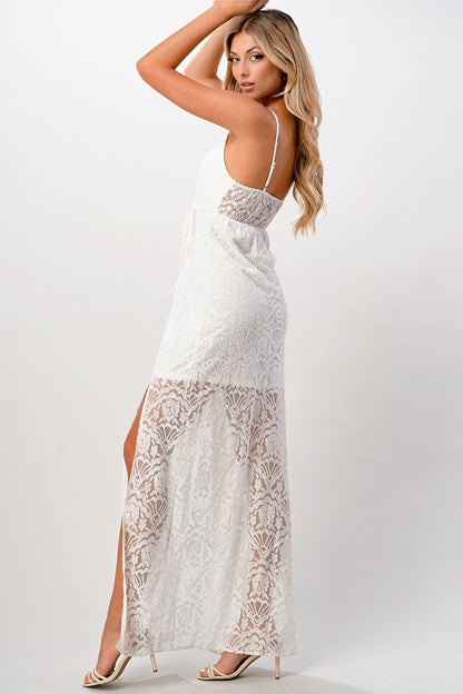 Elegant Black Lace Maxi Dress
