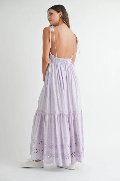 MABLE Side Strap Lace Maxi Dress