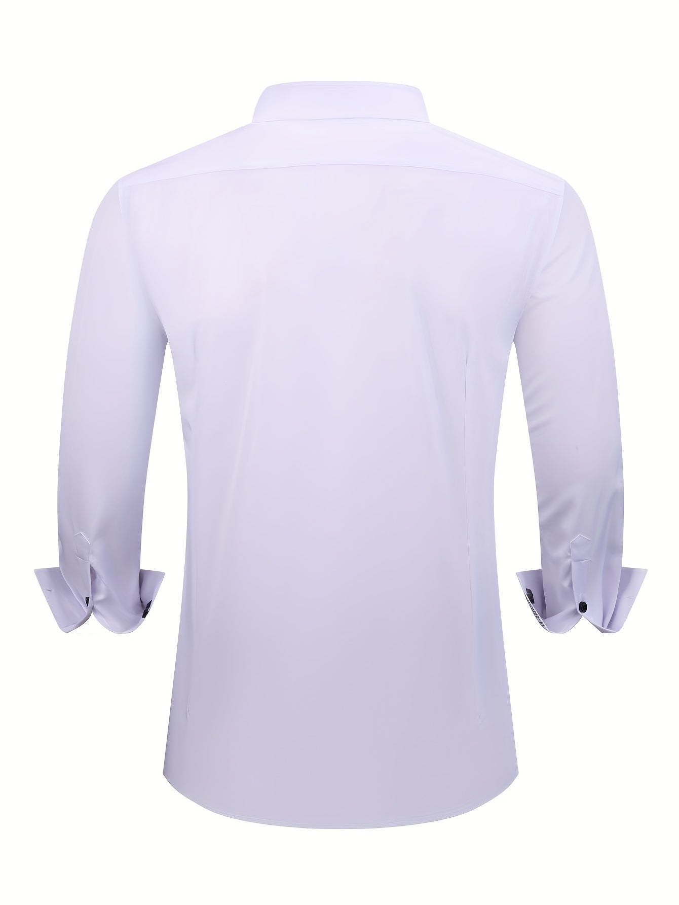 Men's Long Sleeve Dress Shirt 2025 - Solid Color Business Casual Button Shirt, All-Season Office & Commuting Wear | Wrinkle-Resistant Regular Fit | Non-Transparent Professional Shirt