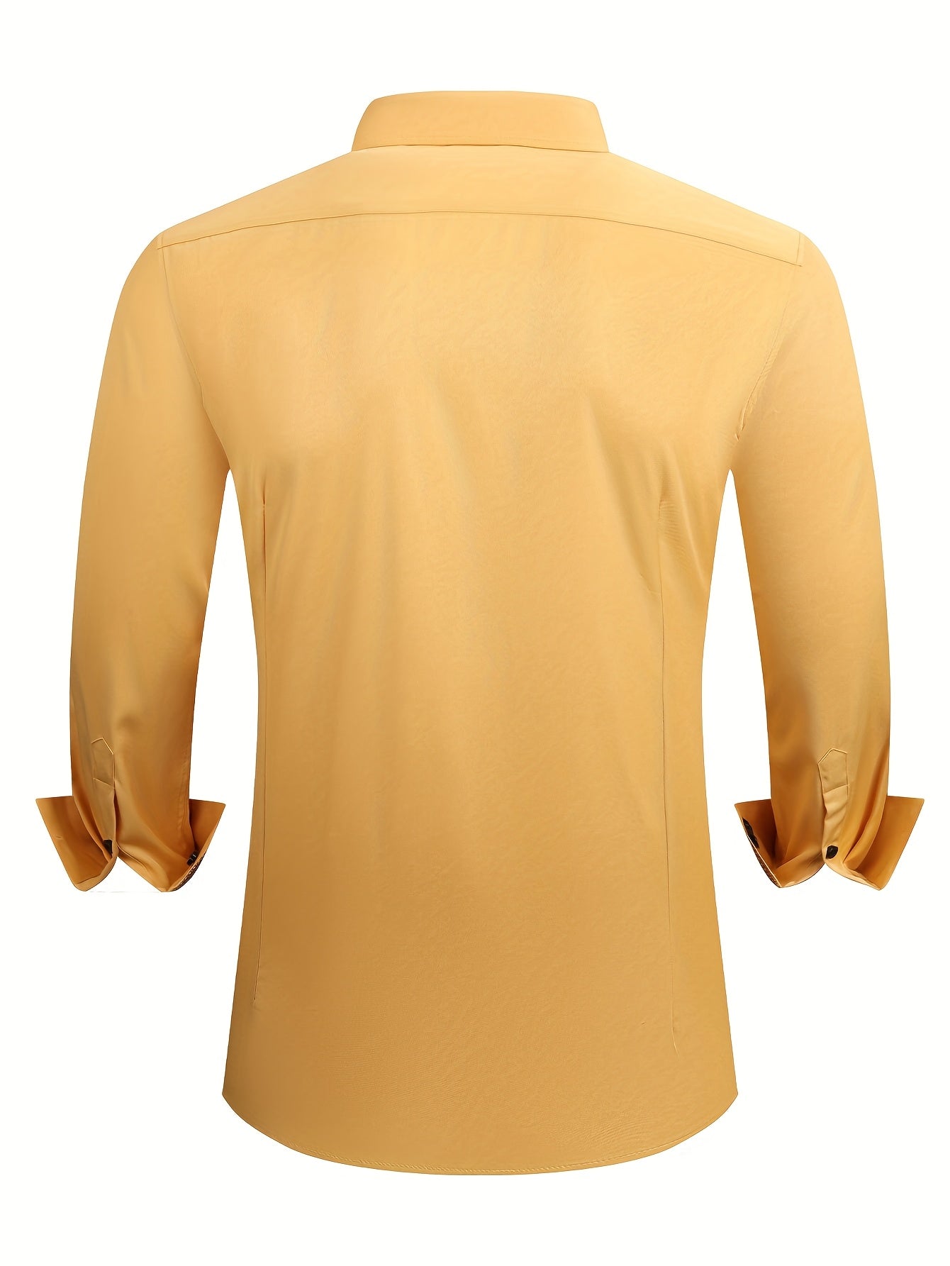 Men's Long Sleeve Dress Shirt 2025 - Solid Color Business Casual Button Shirt, All-Season Office & Commuting Wear | Wrinkle-Resistant Regular Fit | Non-Transparent Professional Shirt