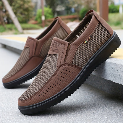 Men's Breathable Mesh Sneakers - MD Sole with Low-Top Design - Lightweight Non-Slip Running Shoes for Walking, Training & Casual Wear - Black & Gray - Lace-Up Closure - Fabric Upper & Insole - Comfortable Fabric Lining - Walk