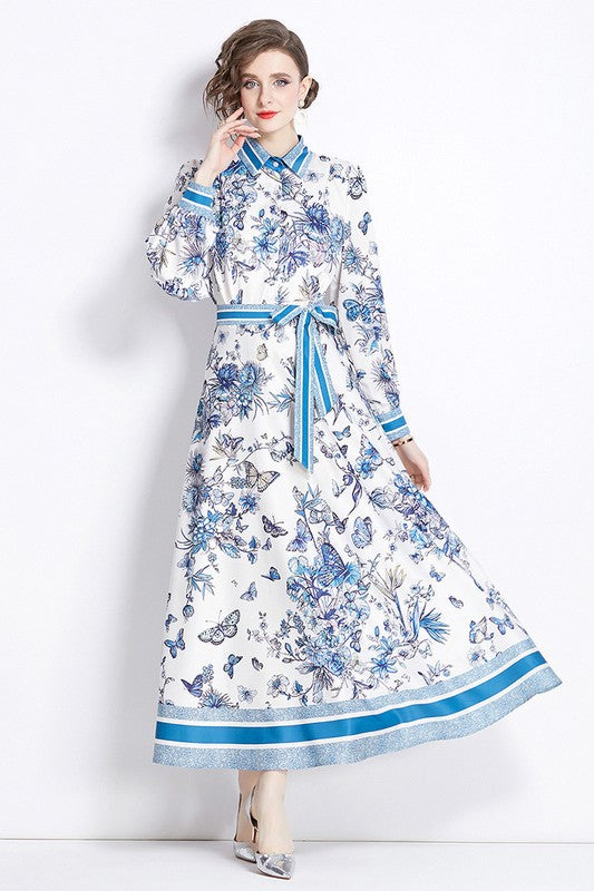 Multi Blue MAXI DRESS