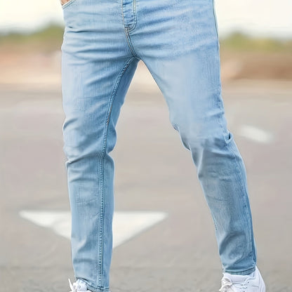 Men's Skinny Jeans, Stretch Jeans, Machine Washable, Suitable for All Seasons, Appropriate for Formal And Casual Attire. Modern Fit Jeans, A Versatile Wardrobe Essential, Durable, Stylish Trousers, Suitable for Young Professi