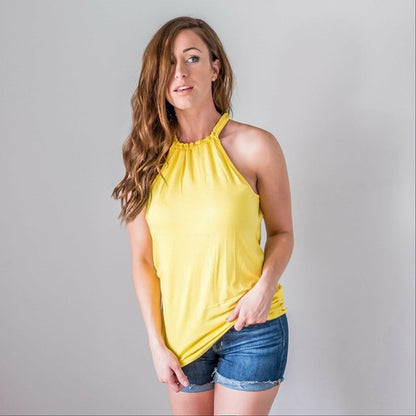 Back Keyhole Halter Tank