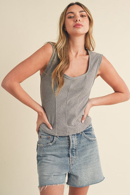 Ribbed Wide Strap Tank