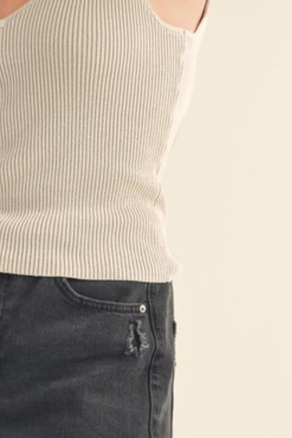 Ribbed Wide Strap Knit Tank