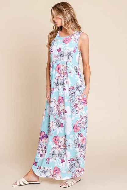 Sleeveless Floral Maxi Dress