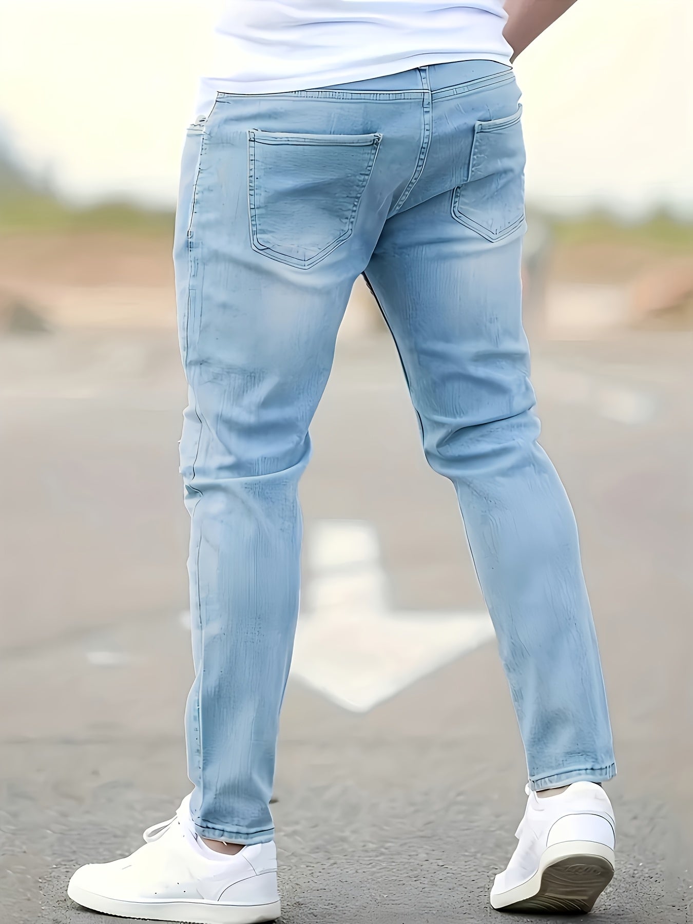 Men's Skinny Jeans, Stretch Jeans, Machine Washable, Suitable for All Seasons, Appropriate for Formal And Casual Attire. Modern Fit Jeans, A Versatile Wardrobe Essential, Durable, Stylish Trousers, Suitable for Young Professi