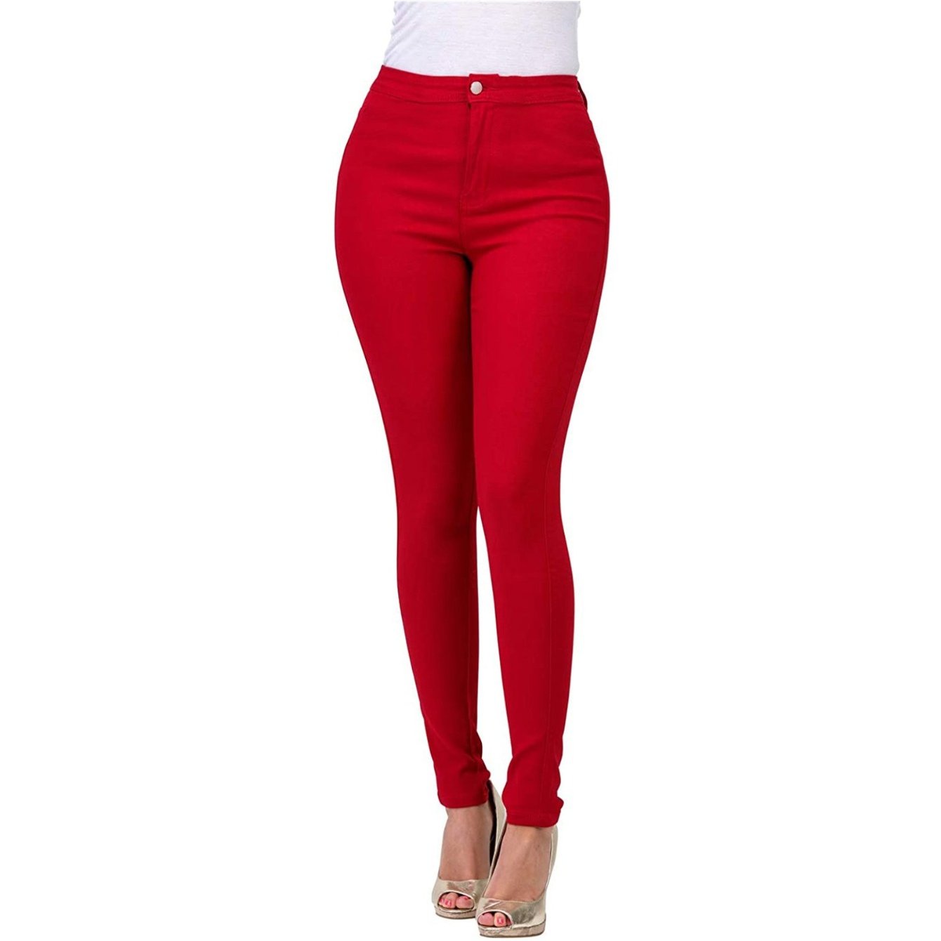 Slim-Fit Stretchy Jeans for Women, Solid Color, Flattering Long Pants, Available in Multiple Colors, European And American Style, Trendy And Versatile