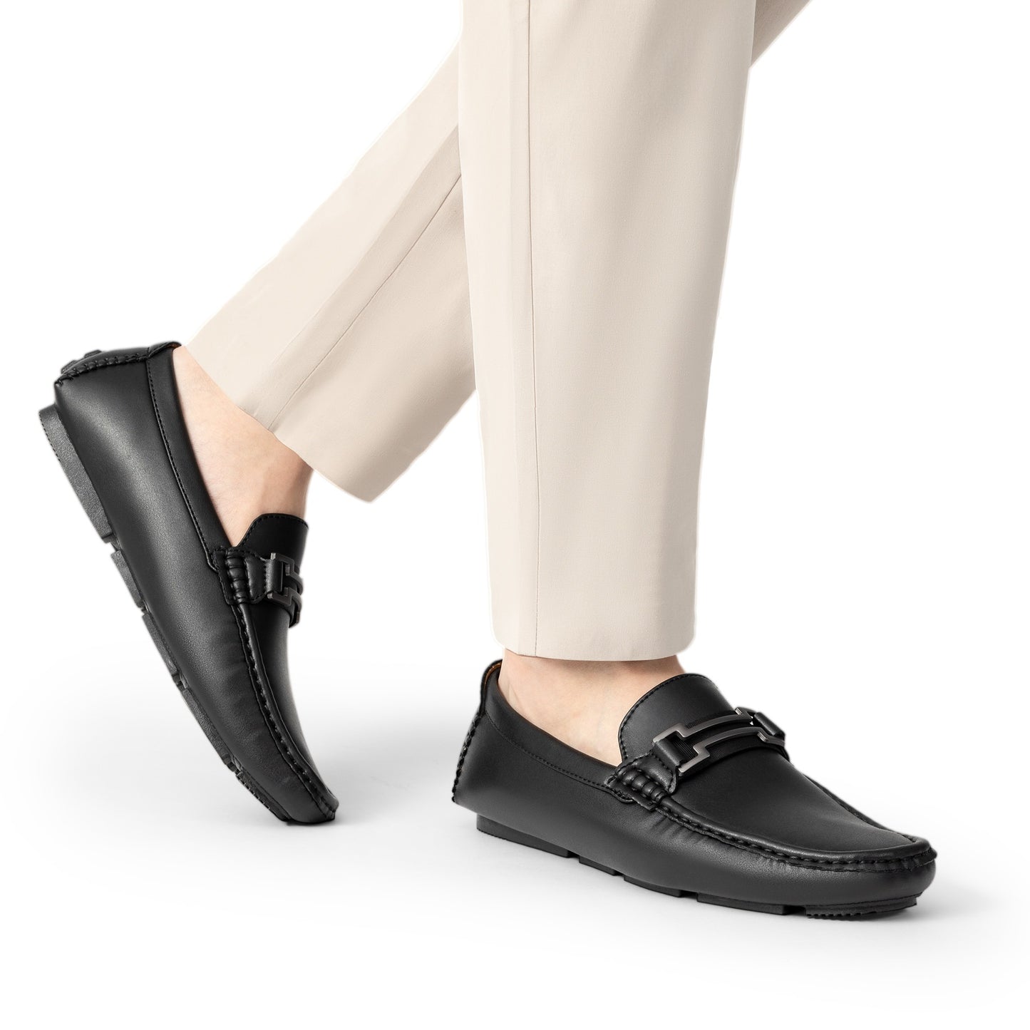 Men's moccasins Penny loafers solid color, breathable and wear-resistant slip-on formal shoes for business occasions, daily office shoes for men