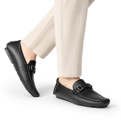 Men's moccasins Penny loafers solid color, breathable and wear-resistant slip-on formal shoes for business occasions, daily office shoes for men