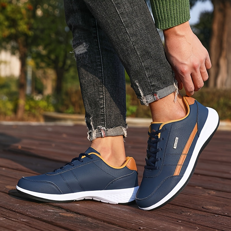 [VanWeir Comfortable Grip Sneakers] VanWeir Plus Size Mens Casual Comfortable Grip Running Sneakers - Durable Lace-Up Design - Ideal for Outdoor Sports & Daily Wear