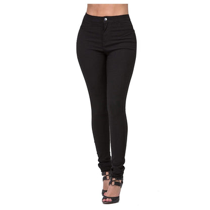Slim-Fit Stretchy Jeans for Women, Solid Color, Flattering Long Pants, Available in Multiple Colors, European And American Style, Trendy And Versatile