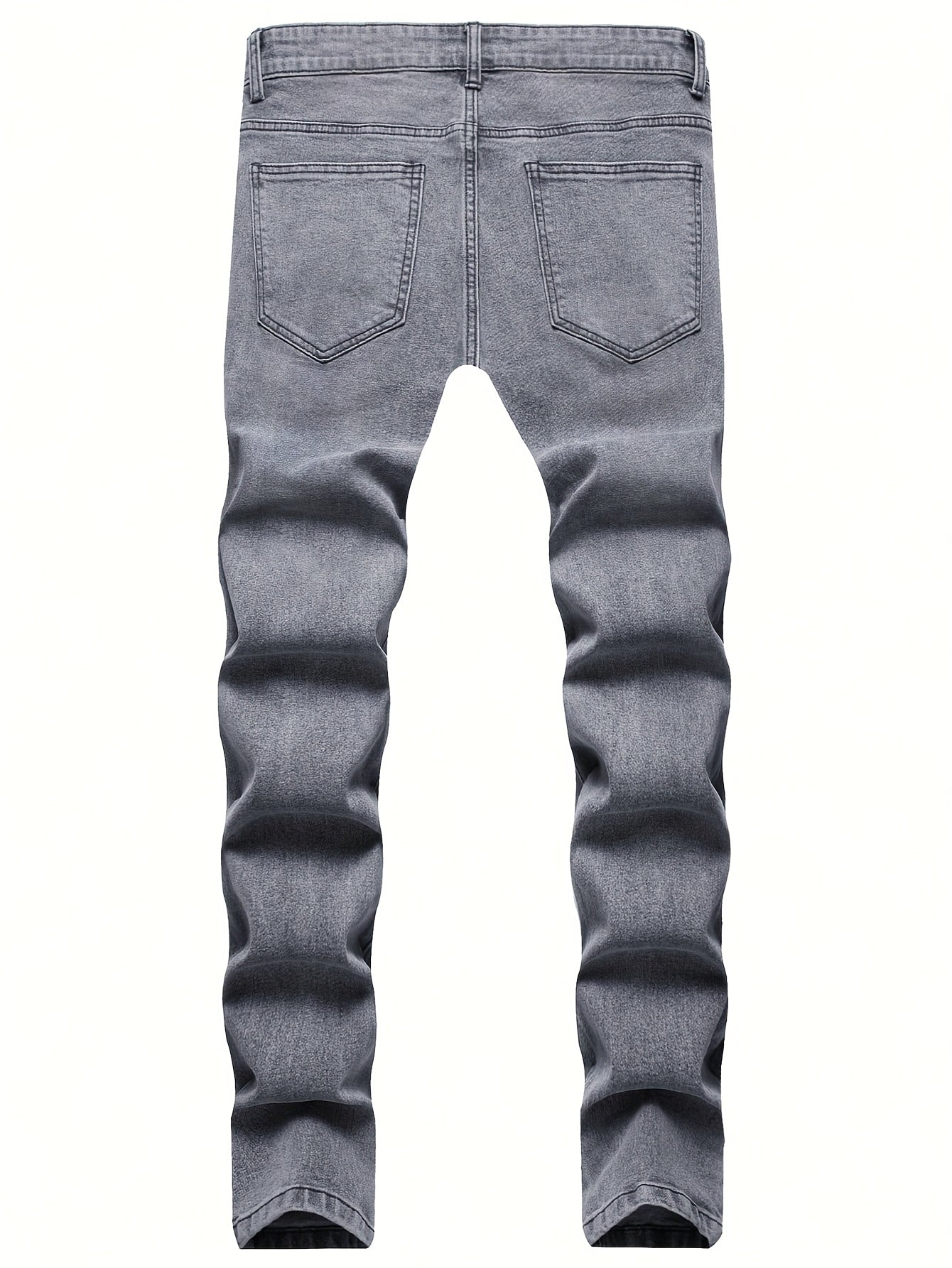 New Men'S Casual Slim Fit Worn-out Jeans With Elastic Fashion Trend Men'S Jeans