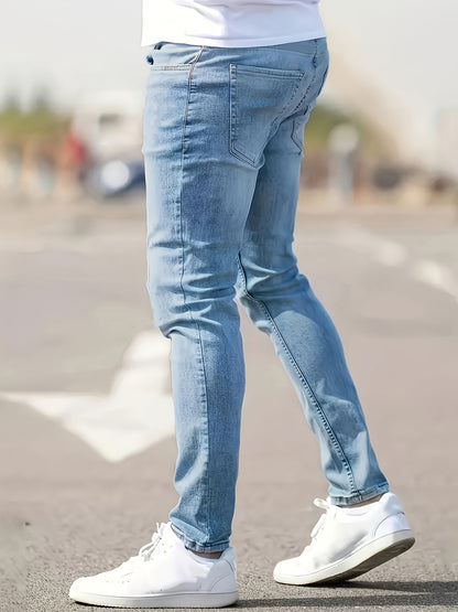 Men's Skinny Jeans, Stretch Jeans, Machine Washable, Suitable for All Seasons, Appropriate for Formal And Casual Attire. Modern Fit Jeans, A Versatile Wardrobe Essential, Durable, Stylish Trousers, Suitable for Young Professi