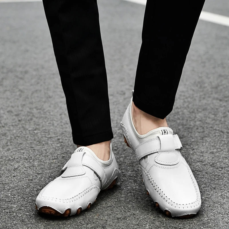 Men Casual Shoes Genuine Leather Men's Loafers Luxury Brand Fashion Breathable Flat Driving Shoes Slip on Comfortable Moccasins