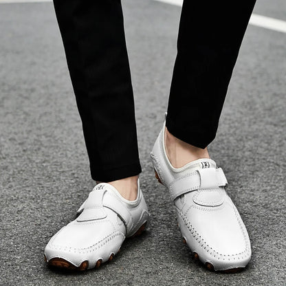 Men Casual Shoes Genuine Leather Men's Loafers Luxury Brand Fashion Breathable Flat Driving Shoes Slip on Comfortable Moccasins
