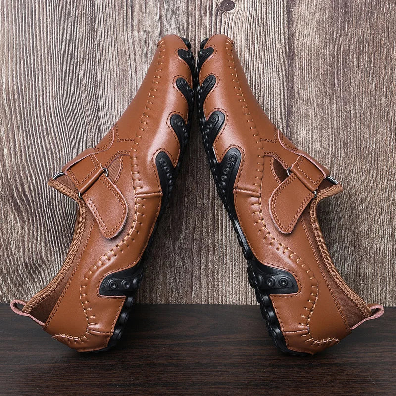 Men Casual Shoes Genuine Leather Men's Loafers Luxury Brand Fashion Breathable Flat Driving Shoes Slip on Comfortable Moccasins