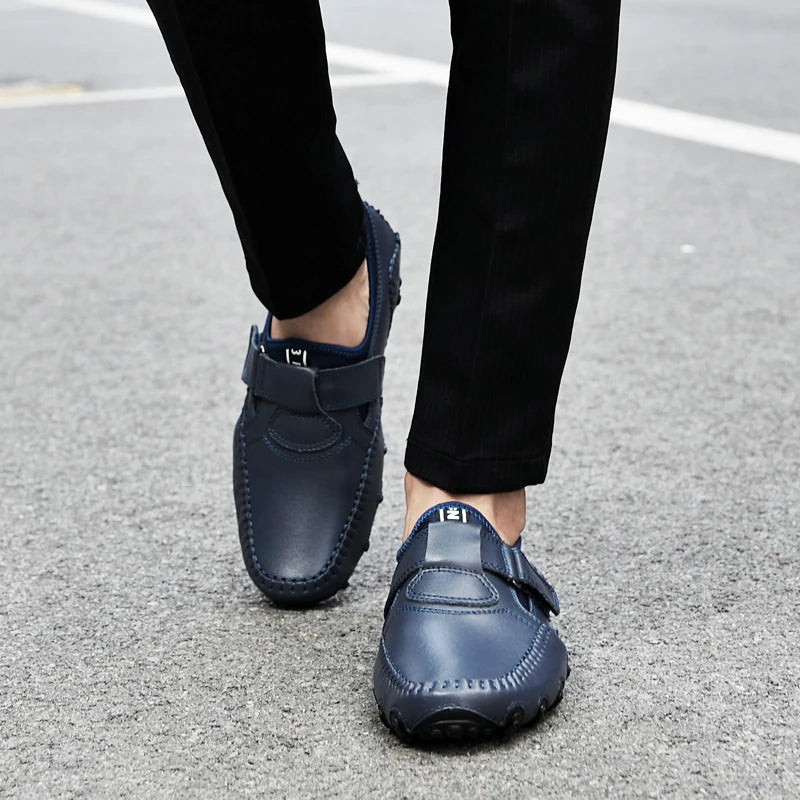 Men Casual Shoes Genuine Leather Men's Loafers Luxury Brand Fashion Breathable Flat Driving Shoes Slip on Comfortable Moccasins