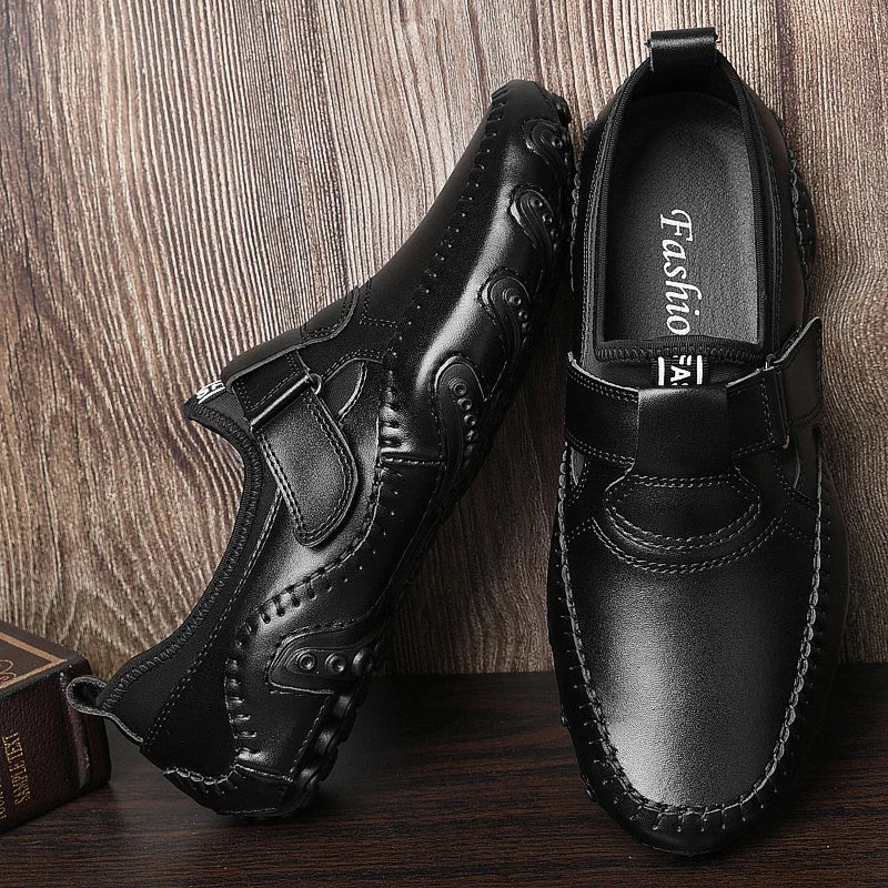 Men Casual Shoes Genuine Leather Men's Loafers Luxury Brand Fashion Breathable Flat Driving Shoes Slip on Comfortable Moccasins