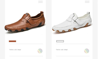 Men Casual Shoes Genuine Leather Men's Loafers Luxury Brand Fashion Breathable Flat Driving Shoes Slip on Comfortable Moccasins