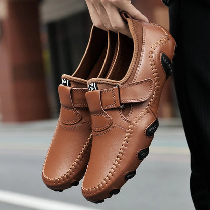 Men Casual Shoes Genuine Leather Men's Loafers Luxury Brand Fashion Breathable Flat Driving Shoes Slip on Comfortable Moccasins