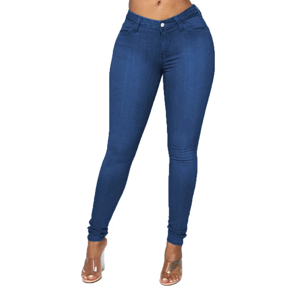 2026 New 7 Color Women's High Waist Skinny Jeans Fashion Slim Elastic Denim Pencil Pants Casual Trousers S-2XL
