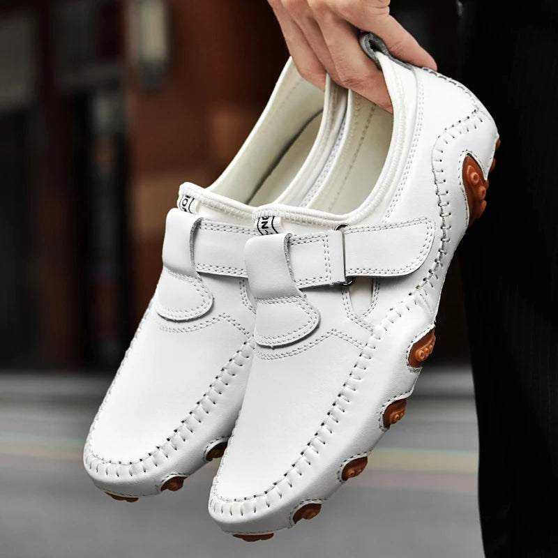 Men Casual Shoes Genuine Leather Men's Loafers Luxury Brand Fashion Breathable Flat Driving Shoes Slip on Comfortable Moccasins