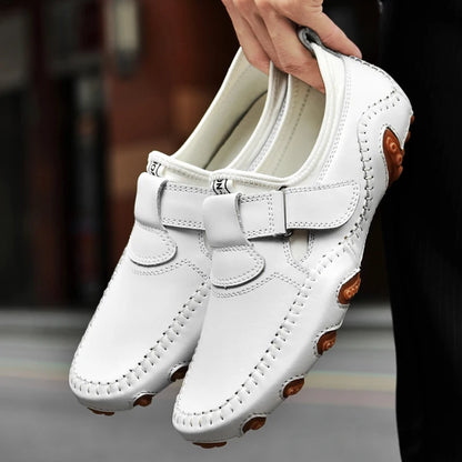 Men Casual Shoes Genuine Leather Men's Loafers Luxury Brand Fashion Breathable Flat Driving Shoes Slip on Comfortable Moccasins