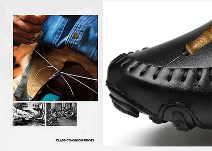 Men Casual Shoes Genuine Leather Men's Loafers Luxury Brand Fashion Breathable Flat Driving Shoes Slip on Comfortable Moccasins
